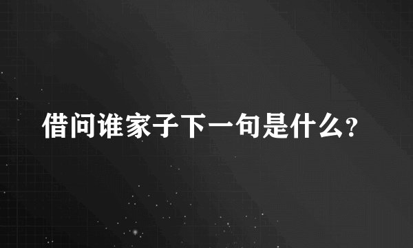 借问谁家子下一句是什么？