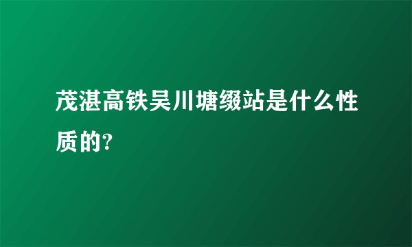 茂湛高铁吴川塘缀站是什么性质的?