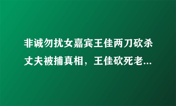 非诚勿扰女嘉宾王佳两刀砍杀丈夫被捕真相，王佳砍死老公是谁？