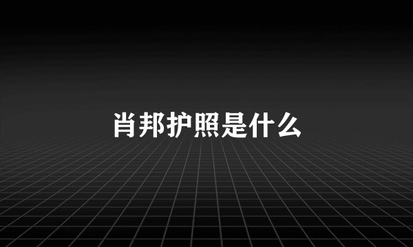 肖邦护照是什么