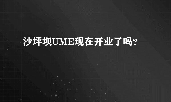 沙坪坝UME现在开业了吗？