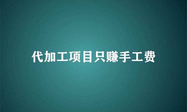 代加工项目只赚手工费