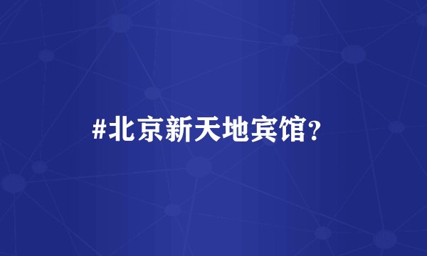 #北京新天地宾馆？