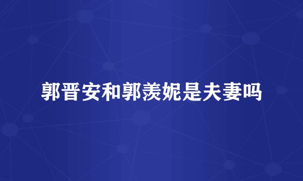 郭晋安和郭羡妮是夫妻吗