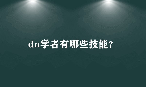 dn学者有哪些技能？