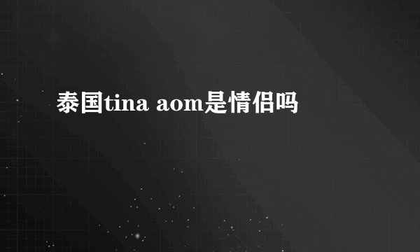 泰国tina aom是情侣吗