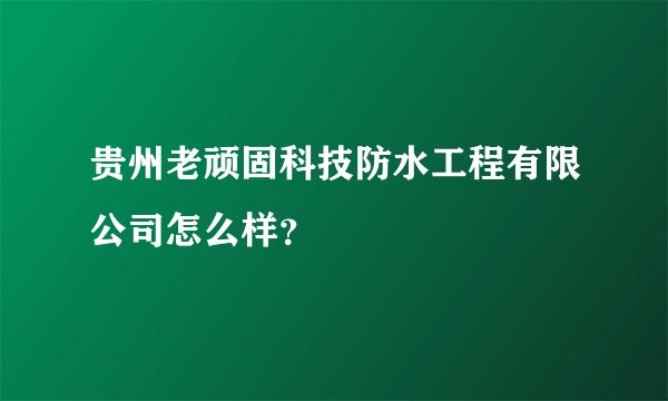 贵州老顽固科技防水工程有限公司怎么样?