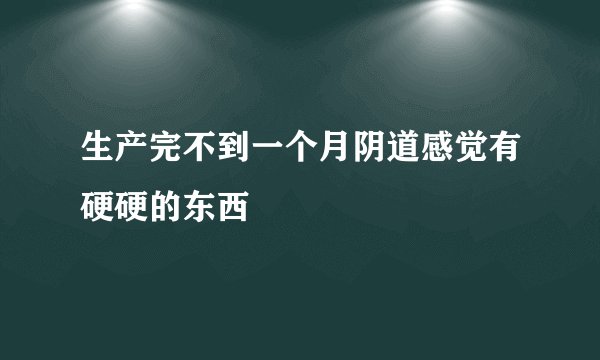 生产完不到一个月阴道感觉有硬硬的东西