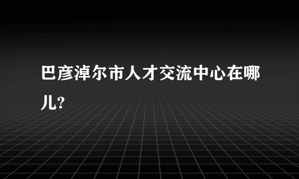 巴彦淖尔市人才交流中心在哪儿?