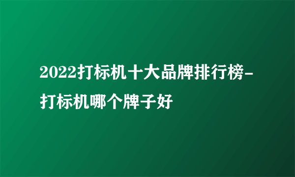 2022打标机十大品牌排行榜-打标机哪个牌子好