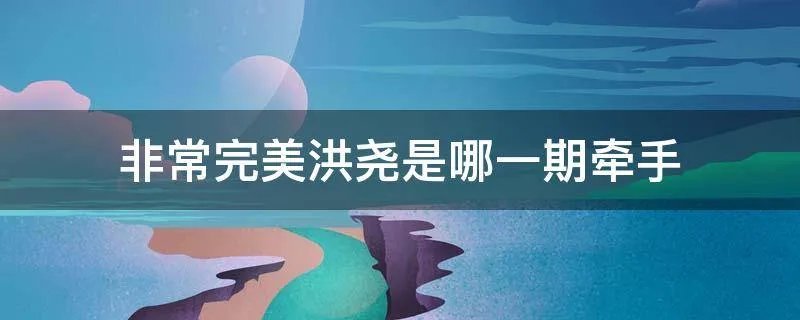 非常完美洪尧是哪一期牵手