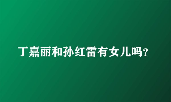 丁嘉丽和孙红雷有女儿吗？