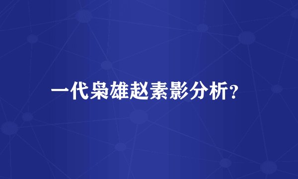 一代枭雄赵素影分析？