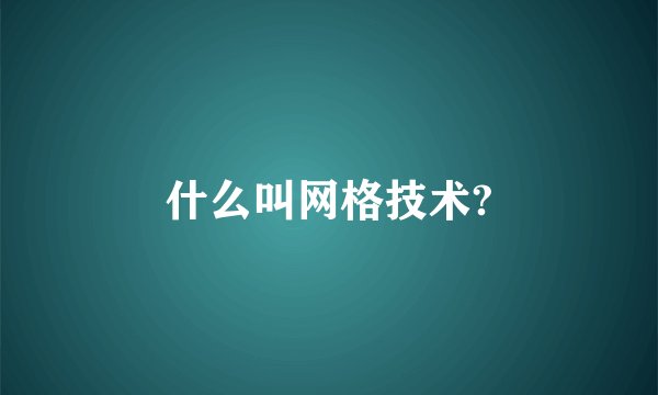 什么叫网格技术?