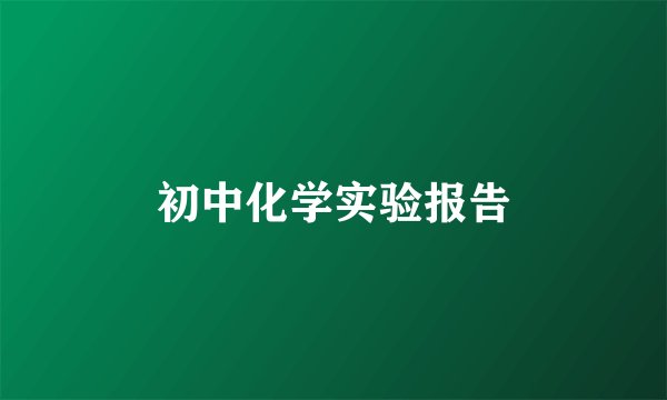 初中化学实验报告