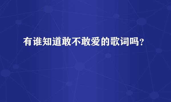有谁知道敢不敢爱的歌词吗？