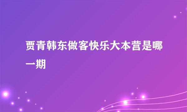 贾青韩东做客快乐大本营是哪一期