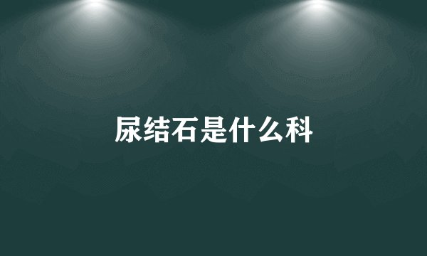 尿结石是什么科