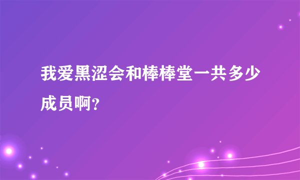 我爱黑涩会和棒棒堂一共多少成员啊？