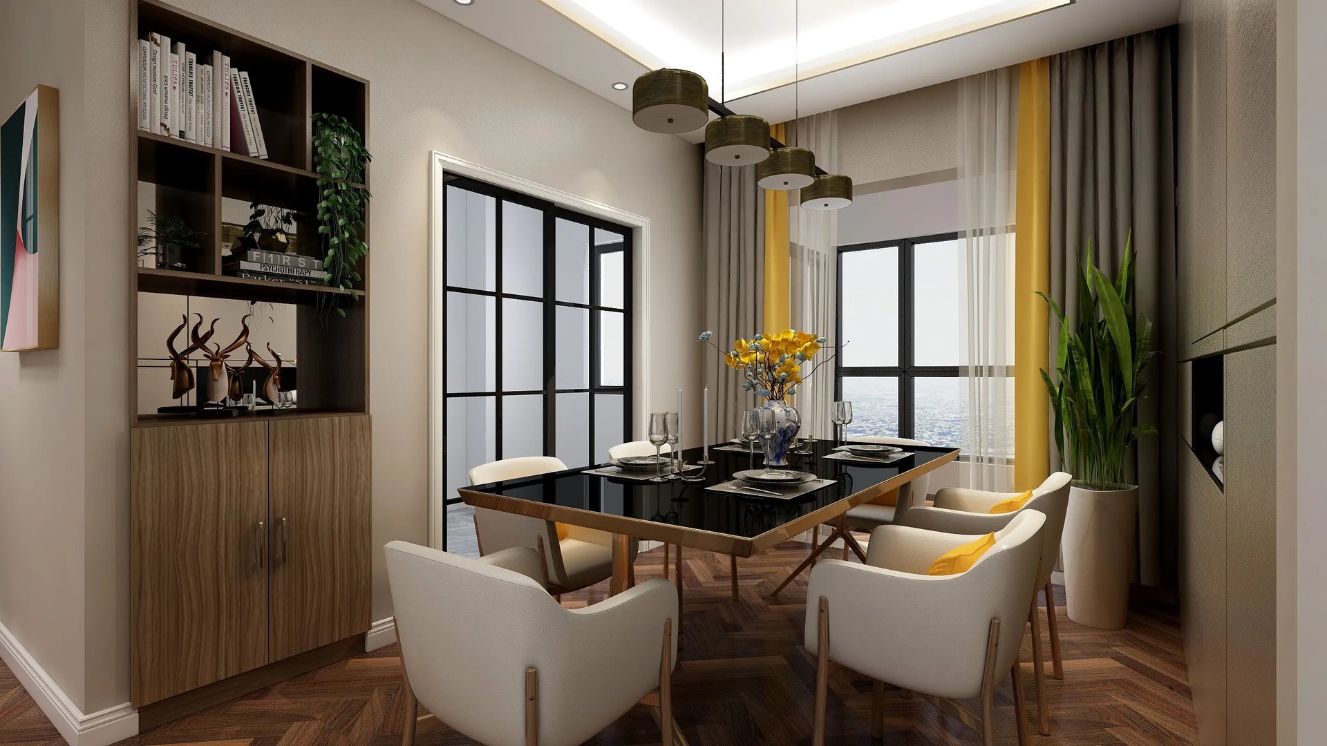 大连市甘井子区-中海万锦公馆122平米现代轻奢风格案例