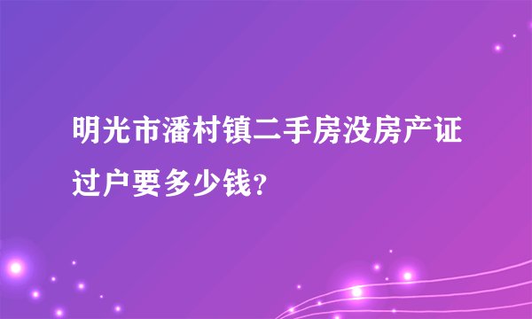 明光市潘村镇二手房没房产证过户要多少钱？