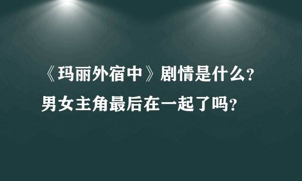 《玛丽外宿中》剧情是什么？男女主角最后在一起了吗？