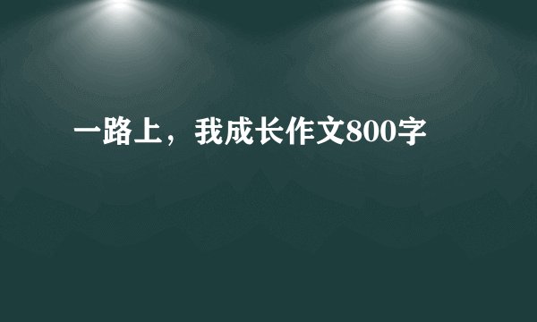 一路上，我成长作文800字