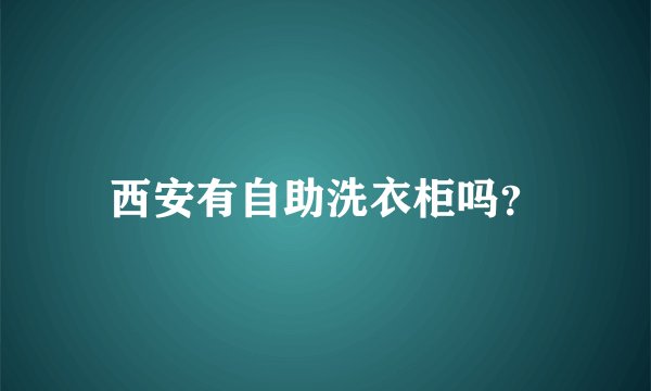 西安有自助洗衣柜吗？