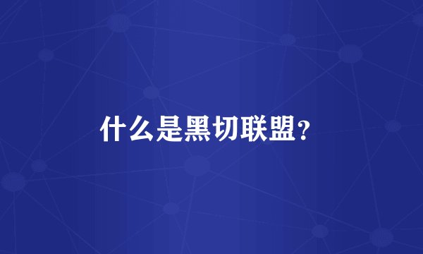 什么是黑切联盟？