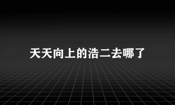 天天向上的浩二去哪了