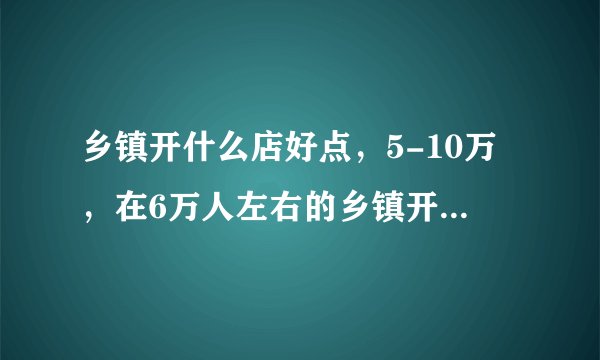 乡镇开什么店好点，5-10万，在6万人左右的乡镇开什么店赚钱？