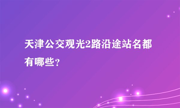 天津公交观光2路沿途站名都有哪些？