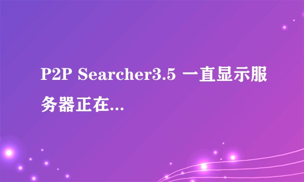 P2P Searcher3.5 一直显示服务器正在连接,不知道怎么弄。。 求大神解决