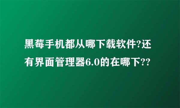 黑莓手机都从哪下载软件?还有界面管理器6.0的在哪下??