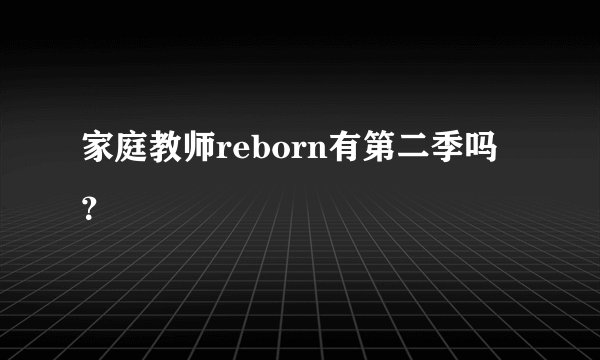 家庭教师reborn有第二季吗？