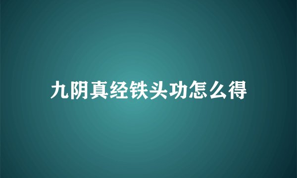 九阴真经铁头功怎么得