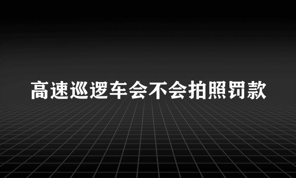 高速巡逻车会不会拍照罚款
