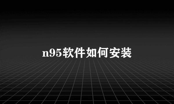 n95软件如何安装