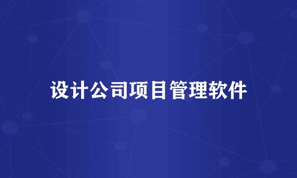 设计公司项目管理软件