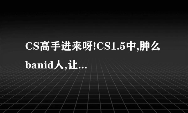 CS高手进来呀!CS1.5中,肿么banid人,让他换了名字都进不来