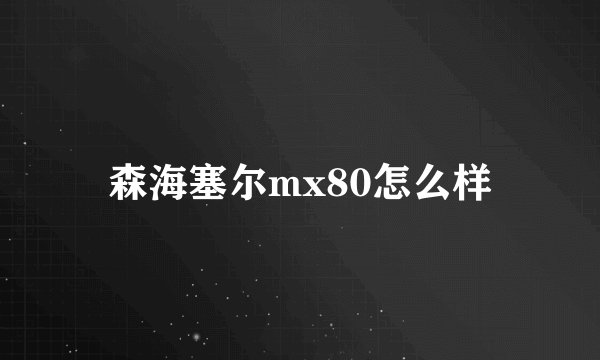 森海塞尔mx80怎么样