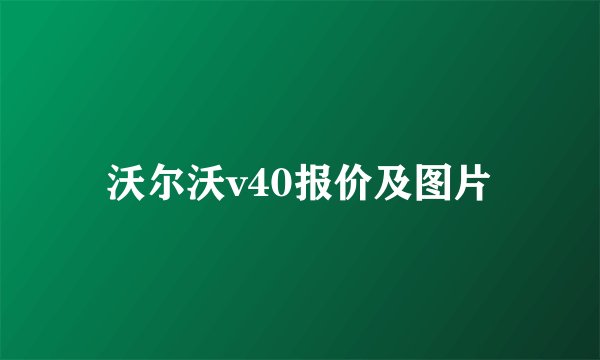 沃尔沃v40报价及图片
