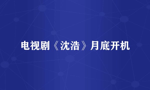 电视剧《沈浩》月底开机