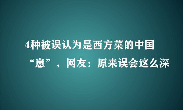 4种被误认为是西方菜的中国“崽”，网友：原来误会这么深