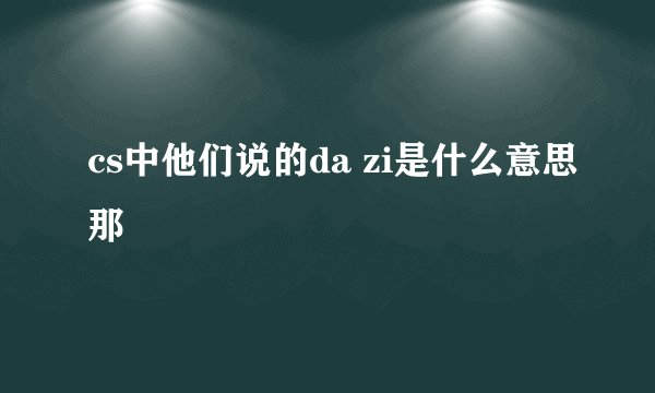 cs中他们说的da zi是什么意思那
