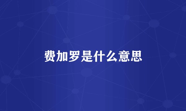 费加罗是什么意思