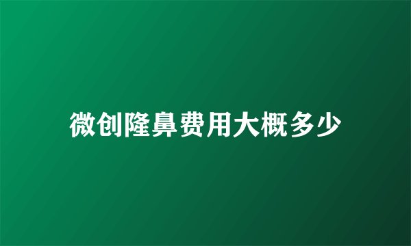 微创隆鼻费用大概多少