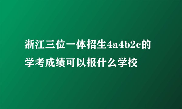 浙江三位一体招生4a4b2c的学考成绩可以报什么学校