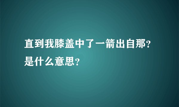 直到我膝盖中了一箭出自那？是什么意思？