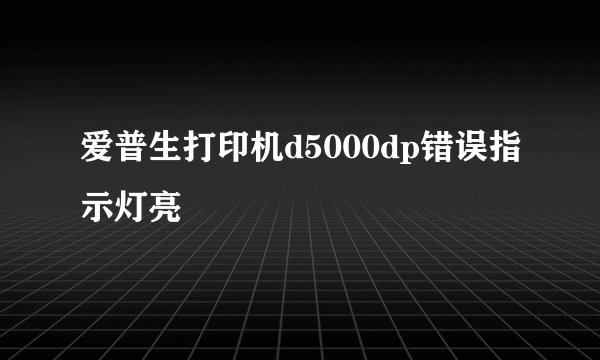 爱普生打印机d5000dp错误指示灯亮